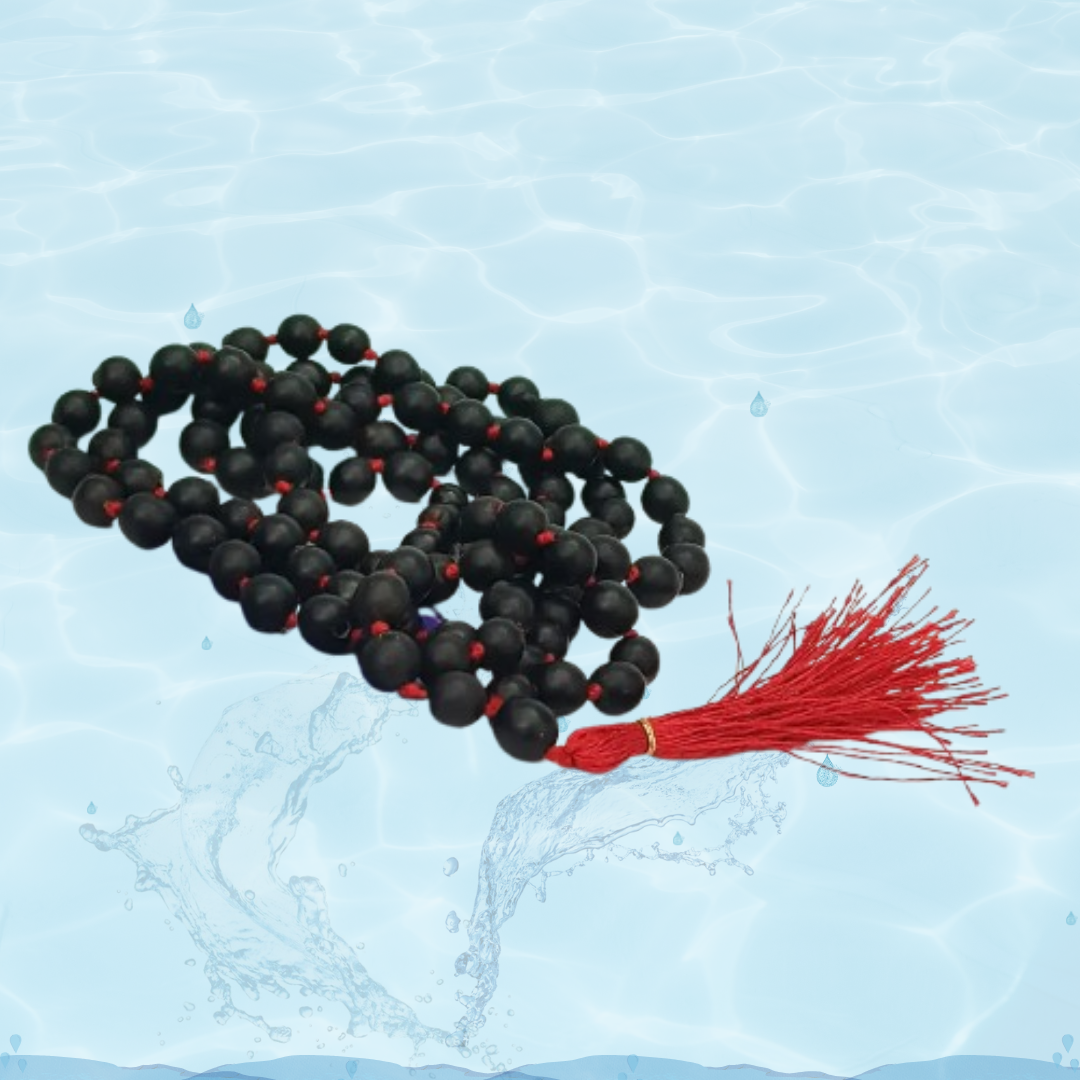 108 Black Vaijanti Mala – 6mm Beads | Spiritual Japa Mala for Men & Women